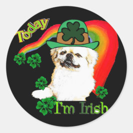 Pekingese St. Patrick's Day Ronde Sticker