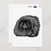 Pekingese Stationery - blanco kaart "Fuzz" Notitiekaartje (Voorkant / Achterkant)