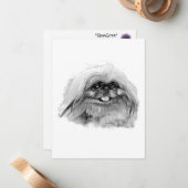 Pekingese Stationery - blanco kaart "JenaSota" Notitiekaartje (Voorkant / Achterkant in situ)