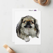 Pekingese Stationery - blanco kaart Notitiekaartje (Voorkant / Achterkant in situ)