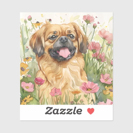 Pekingese Sticker – Watercolor Design (Vel)