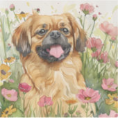 Pekingese Sticker – Watercolor Design (Voorkant)