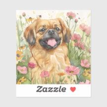Pekingese Sticker – Watercolor Ontwerp