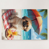 Pekingese Strand Ontspanningsscène Legpuzzel (Horizontaal)