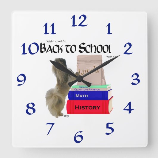 Pekingese Terug naar school klok (Voorkant)