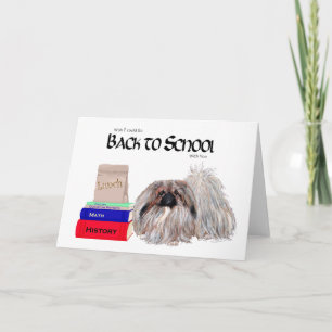 Pekingese Terug naar School Wenskaart Kaart