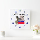 Pekingese Terug naar schoolklok Vierkante Klok (Huis)