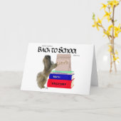 Pekingese Terug naar Wenskaart school Kaart (Gele Bloem)