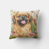 Pekingese Throw Pillow – Watercolor Kussen (Achterkant)