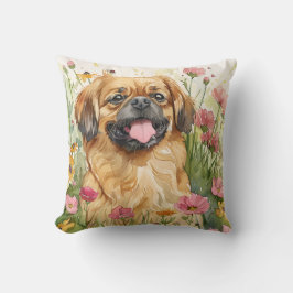 Pekingese Throw Pillow – Watercolor Kussen