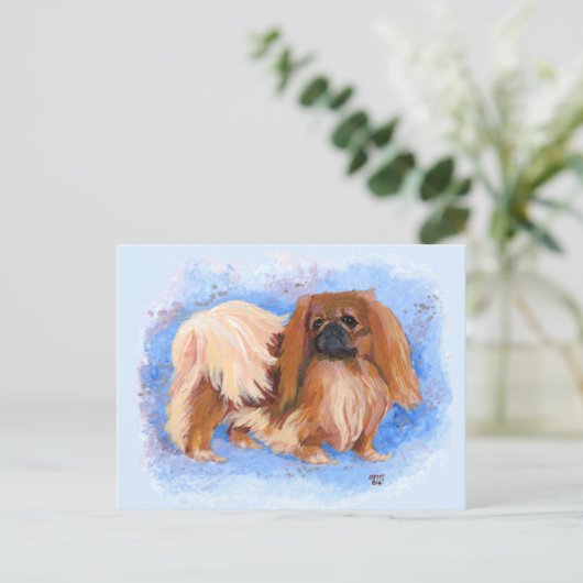 Pekingese True Blue Briefkaart (Staand voorkant)