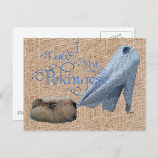 Pekingese Tug-O-War Briefkaart (Voorkant / Achterkant)