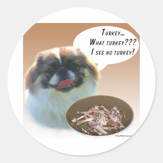 Pekingese Turkije Ronde Sticker (Voorkant)