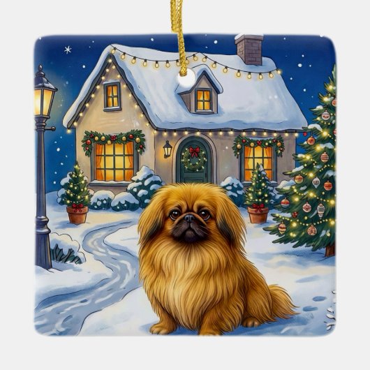 Pekingese Vakantie  Keramisch Ornament (Voorkant)