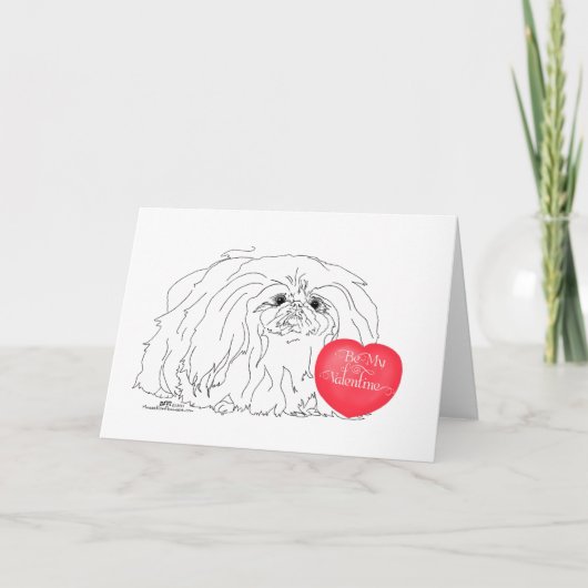 Pekingese Valentijn Feestdagen Kaart (Voorkant)