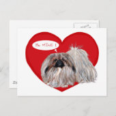 Pekingese Valentijn Feestdagenkaart (Voorkant / Achterkant)
