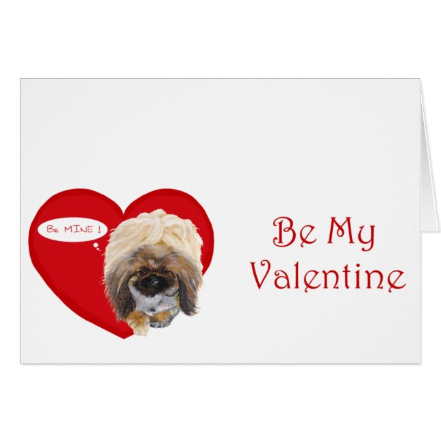 Pekingese Valentijn Wenskaart (Voorkant Horizontaal)