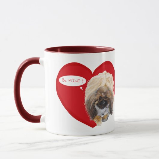 Pekingese Valentijnsbeker Mok (Links)