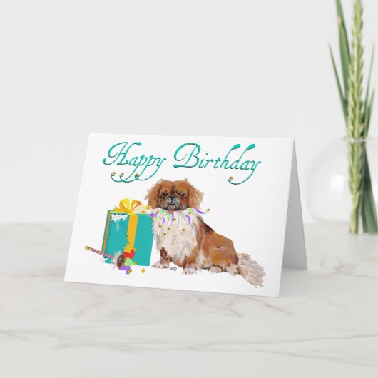 Pekingese Verjaardagskaart Kaart (Voorkant)