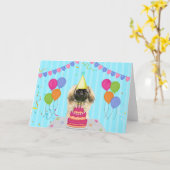 Pekingese Verjaardagsvakantie Kaart (Gele Bloem)