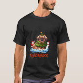 Pekingese Vrolijke Kerstboom Lichten Hond X Mas Do T-shirt (Voorkant)
