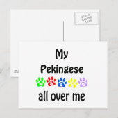 Pekingese Walks Design Briefkaart (Voorkant / Achterkant)