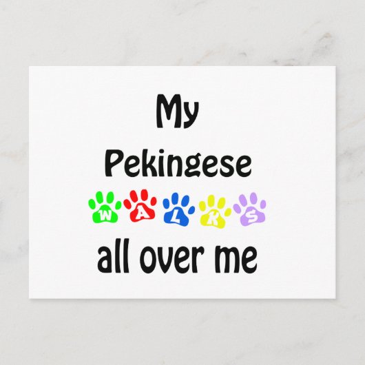 Pekingese Walks Design Briefkaart (Voorkant)