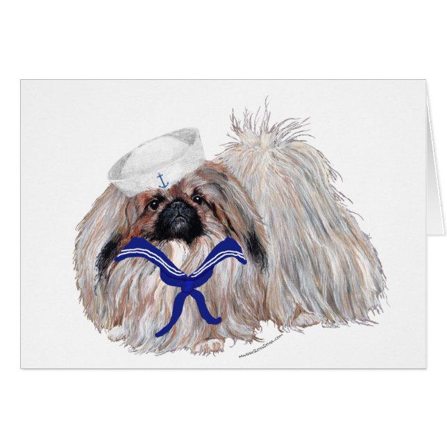 Pekingese Wenskaart (Voorkant Horizontaal)