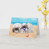 Pekingese Wenskaart Kaart (Gele Bloem)