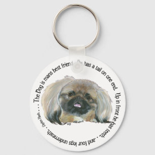 Pekingese Wisdom - De hond is de beste vriend van  Sleutelhanger