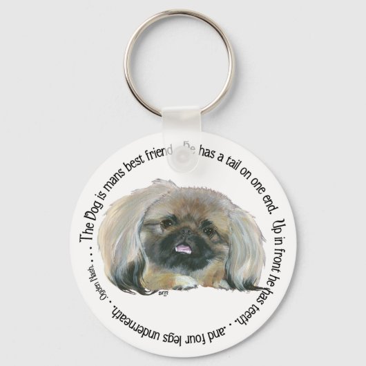 Pekingese Wisdom - De hond is de beste vriend van  Sleutelhanger (Voorkant)