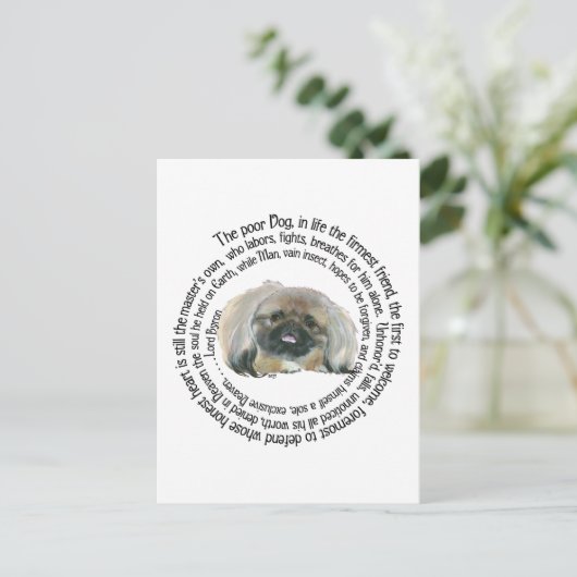 Pekingese Wisdom - en Lord Byron's Lament Briefkaart (Staand voorkant)