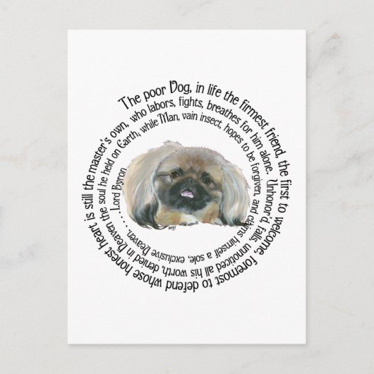 Pekingese Wisdom - en Lord Byron's Lament Briefkaart (Voorkant)