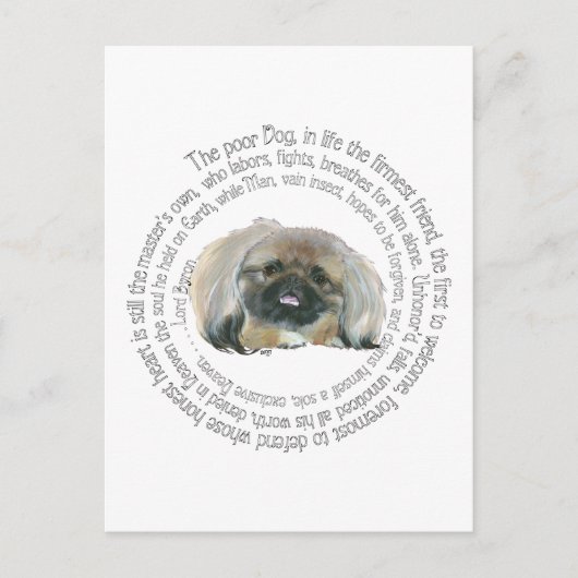 Pekingese Wisdom - en Lord Byron's Lament Briefkaart (Voorkant)