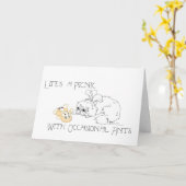 Pekingese Wit en Wisdom Kaart (Gele Bloem)