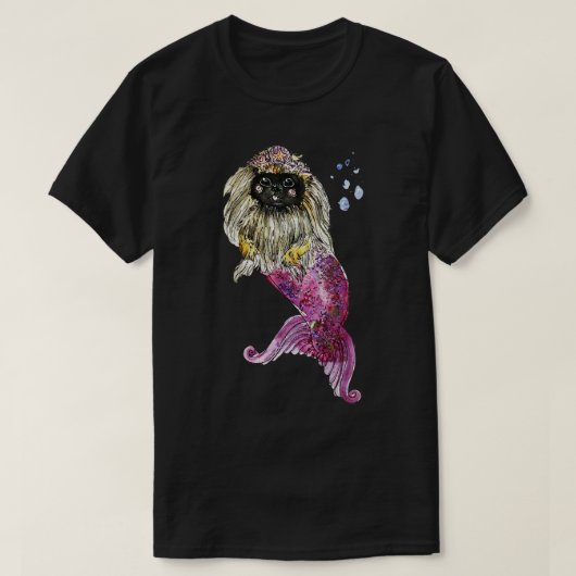 Pekingese zeemeermin t-shirt (Design voorkant)