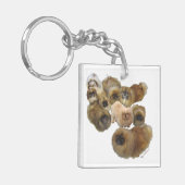 Pekingezen Groep Sleutelhanger (Voorkant Links)