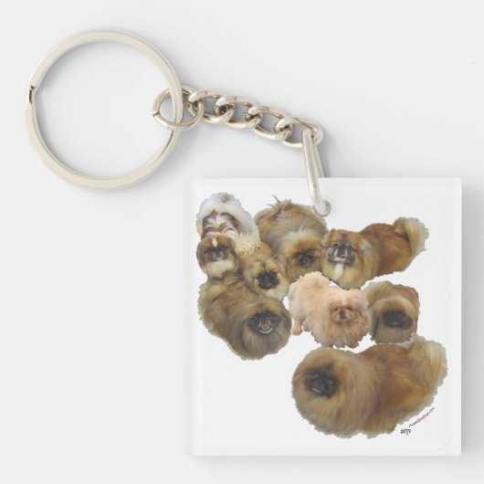Pekingezen Groep Sleutelhanger (Voorkant)