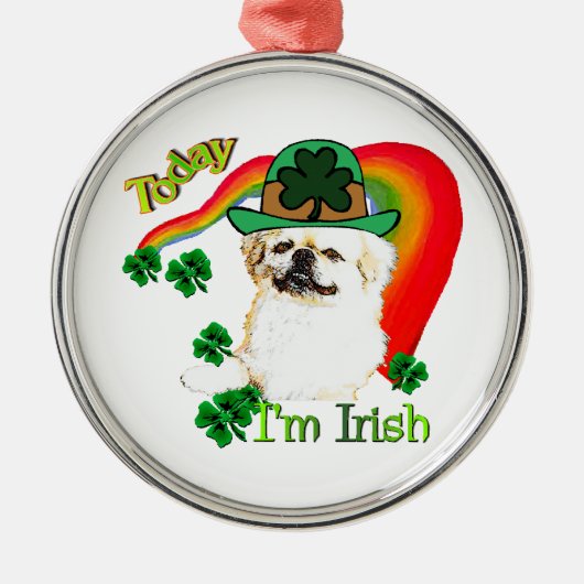 Pekingnese St Patricks Metalen Ornament (Voorkant)