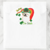 Pekingnese St Patricks Ovale Sticker (Tas)