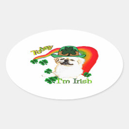 Pekingnese St Patricks Ovale Sticker