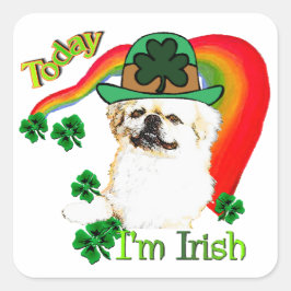 Pekingnese St Patricks Vierkante Sticker