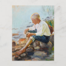 Pekka Halonen, jongen op de Finse kust CC0741