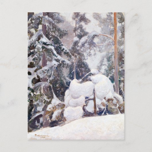 Pekka Halonen Winter landschap Briefkaart (Voorkant)