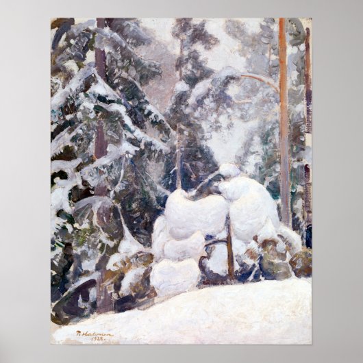 Pekka Halonen Winter landschap Poster (Voorkant)