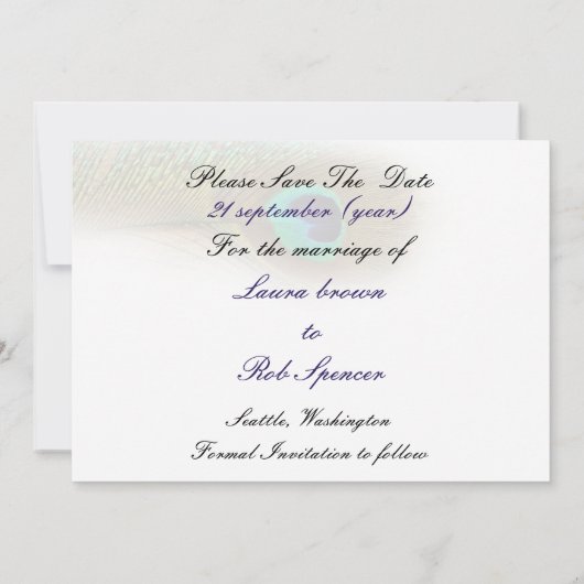 pekkobalt blauw blauwgroen Sla de datum op Save The Date (Achterkant)