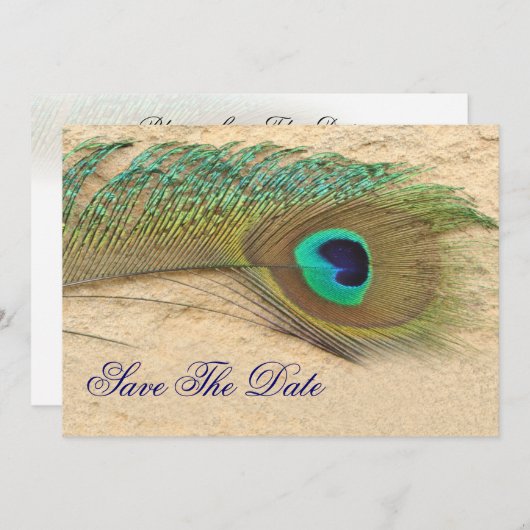 pekkobalt blauw blauwgroen Sla de datum op Save The Date (Voorkant / Achterkant)