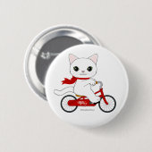 Peko de witte kat ronde button 5,7 cm (Voorkant /achterkant)