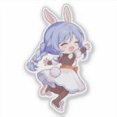 Pekomama Chibi Vtuber Kunst Sticker (Voorkant)