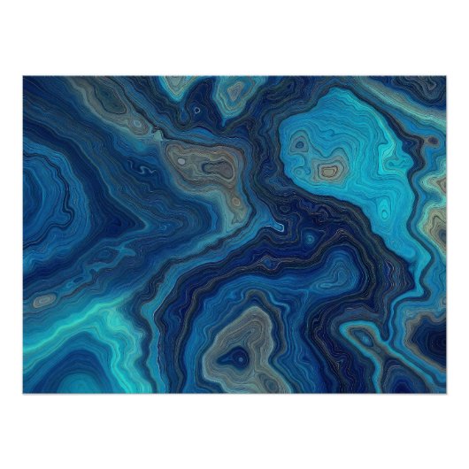 “Pelagic Contours” – Een abstract zeegezicht Perfect Poster (Voorkant)